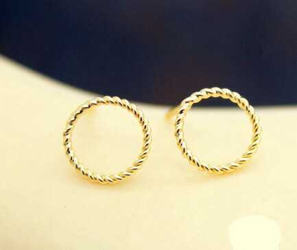 Fashion Women Jewelrys Earrings Hot Simple Brass Circle Earrings 