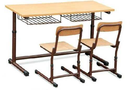 Double School Student Desk and Chair