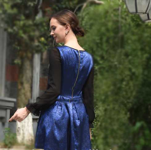 2015 latest designs fashion ladies shinely elegant and sexy long sleeve dress 