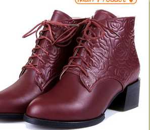 high cut lace up leather ankle boots women ladies leather ankle boot 