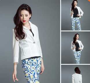Office white formal lady worker jacket 