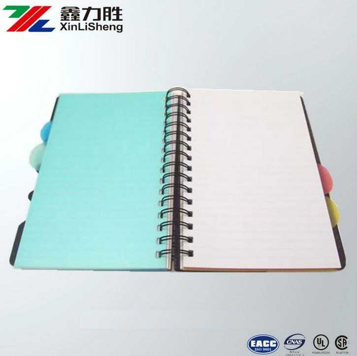 PVC spiral note book with ear mark printing | Recycle Hard Cover Office Notebook with colorful Marking