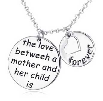 Wholesale the love between a mother and her child is forever Lettering Necklace 
