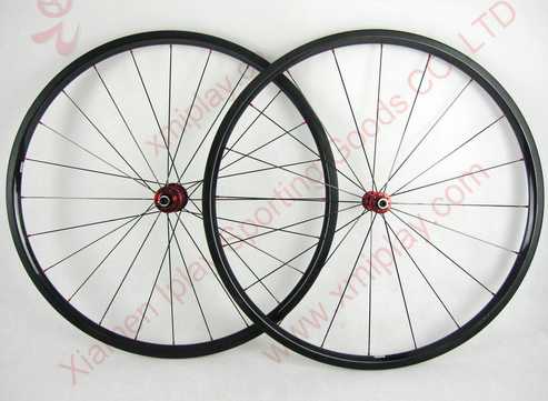 Depth 24mm bicycle wheelset 3k glossy carbon road wheelset clincher 23mm wide
