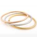 2014 Wholesale 3pcs/lot Tri-color Bracelets for Women Lady Gift Screw Pattern High Polish Stainless Steel Bangle Jewelry Sets