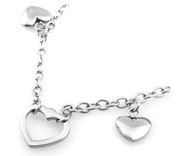 2014 Fashion Jewelry for Women Bracelet Silver Gold Plated Stainless Steel Heart Flower Clasp Link Chain Thin Charm Bracelets