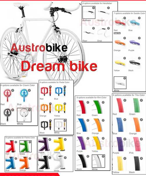 700c flipflop with 80mm rim fixed gear bike red black yellow 70 mm 30 mm