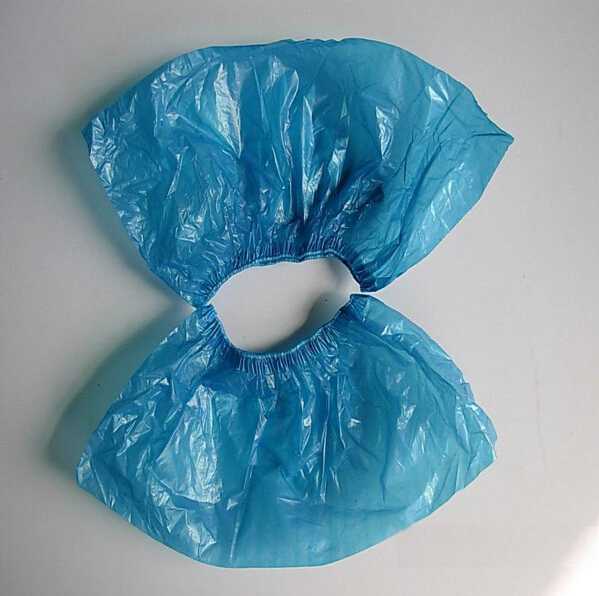 Disposable LDPE shoe covers blue shoe covers