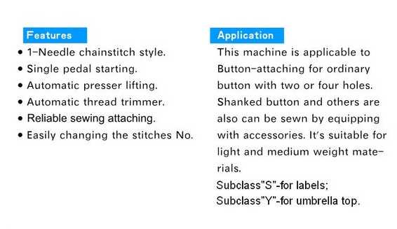FEATURES AND APPLICATIONS