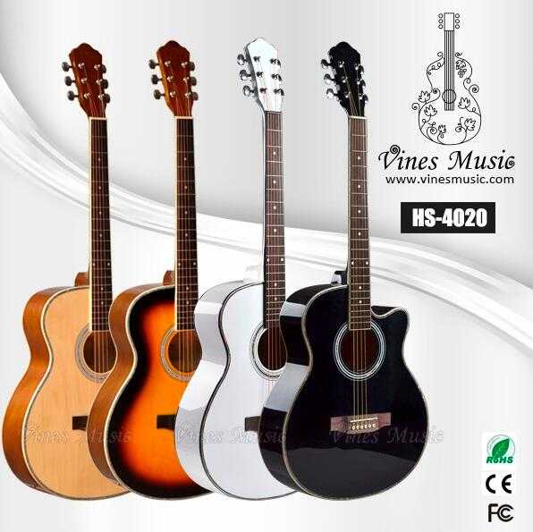 HS-4020 40'high-gloss celluloid binding beginner acoustic guitar China musicial instrument manufactory 
