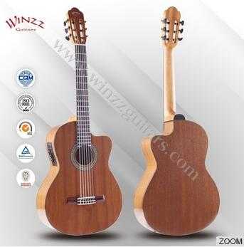 Wholesale 39" Sapeli Plywood Rosewood Fingerboard Cutaway Classic Guitar (AC309CE) 