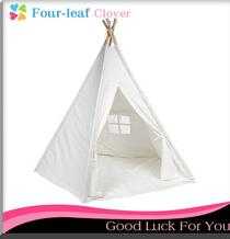 6' Canvas Teepee With Carry Case - Customizable Canvas Fabric - (White)