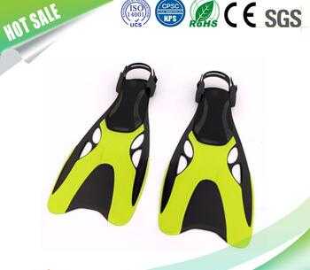 high quality yellow fashion diving flipper diving equipemnt rubber swimming fins 