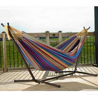 Tropical Double Hammock with Space-Saving Steel Stand