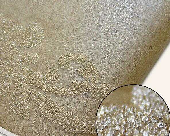 Glitter glass bead wall paper 3d non-woven wallpaper