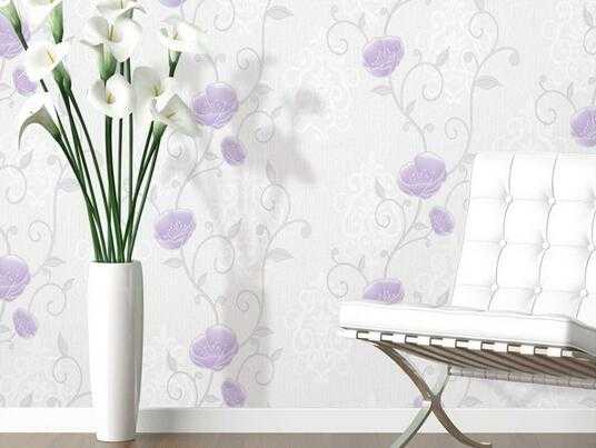 Stylish natural black and white vinyl wall paper