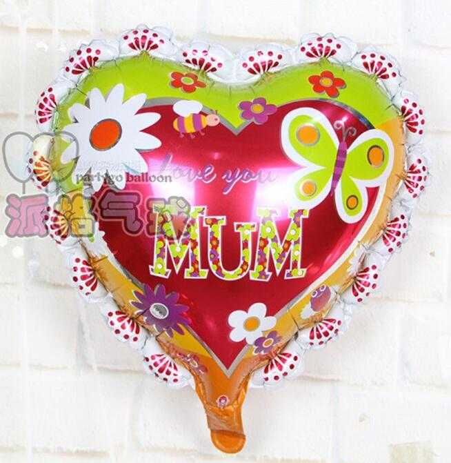 18 inch red heart shaped decoration foil balloons for mother's day