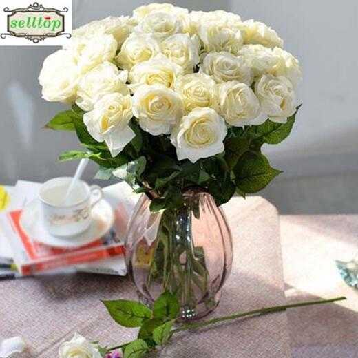 43cm silk real touch artificial roses wedding flower 