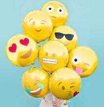 hot selling 18inch dia emoticon smiling face aluminium foil balloon helium balloons for parties 