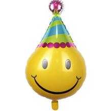 new design smiling face hat cartoon helium foil balloon for party 