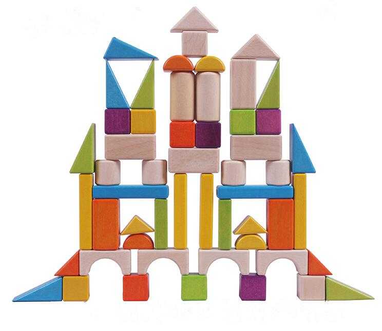 Square Brain Natural Craft Wooden Building Bricks Blocks Toys For Kids Educational DIY Wooden Blocks Toys 