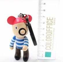 plastic figure pvc keychain plastic keychain 3D bear 2016 hot sale 
