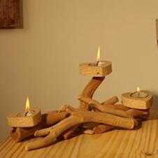 New design home decor craft wooden tealight candle holder 