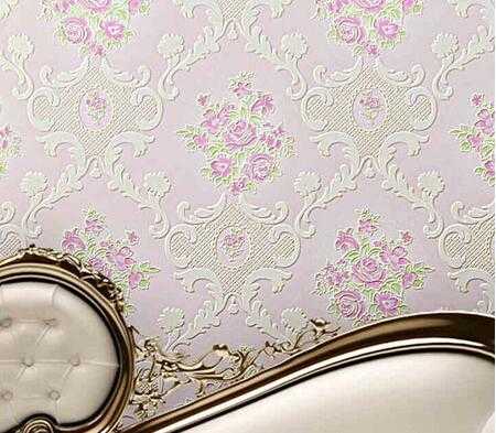 House decoration wall paper 3d decorative fibre wallpaper for interior home decoration 