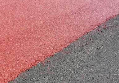 Roadphalt colored cold mix asphalt concrete surface layer of the system 