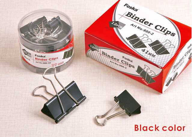 Promotion black metal binder clips with good quality 