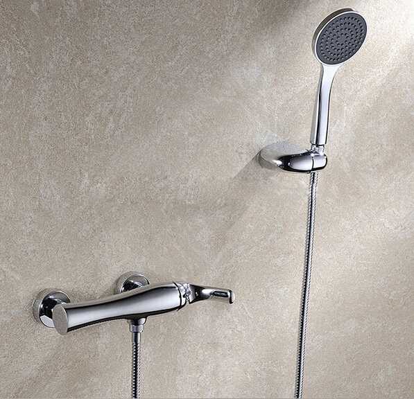 Chrome Brass In-Wall Bathroom Rain Shower Faucet Mixer 