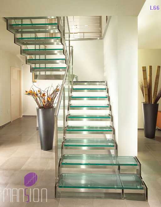 Mansion Glass Panel Railing Glass Stairs Grill Design Indoor 