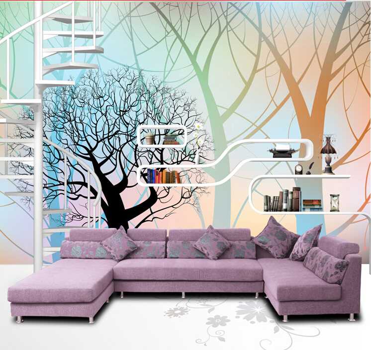 modern style simple tree pattern design picture mural wall paper 