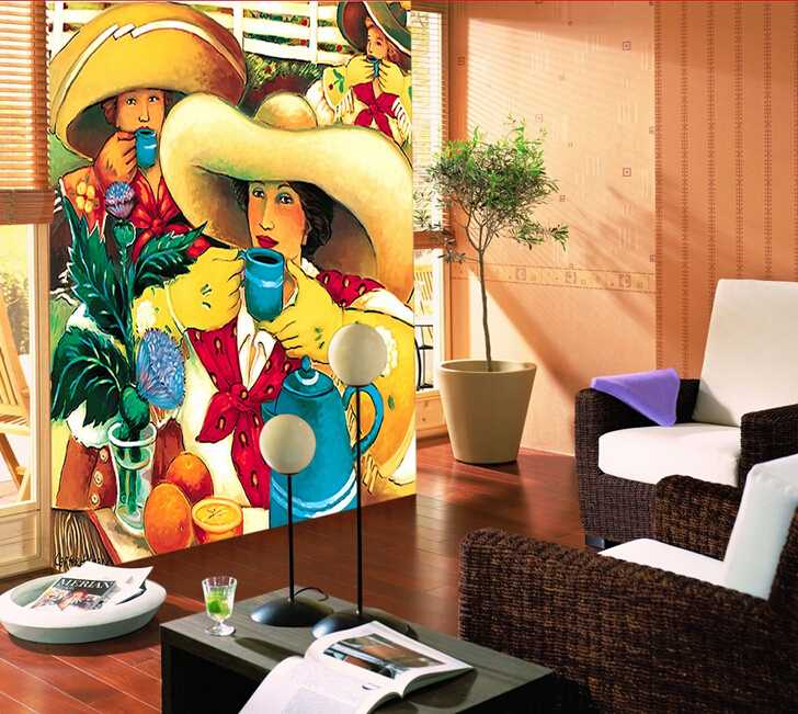 Simple people painting italian design style wallpaper murals for home decor 