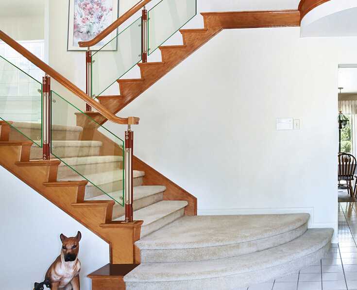 XY-(14)0131 aluminum and wood indoor handrail design for stair 
