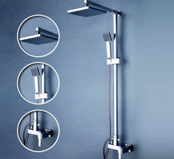 Beelee Wall Mounted Bathroom Rain Shower Set Brass Shower Faucet 