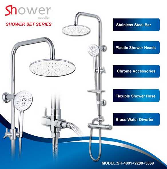 Wall Stainless Steel Shower Facuet Applicative Complete Bath Shower Set 