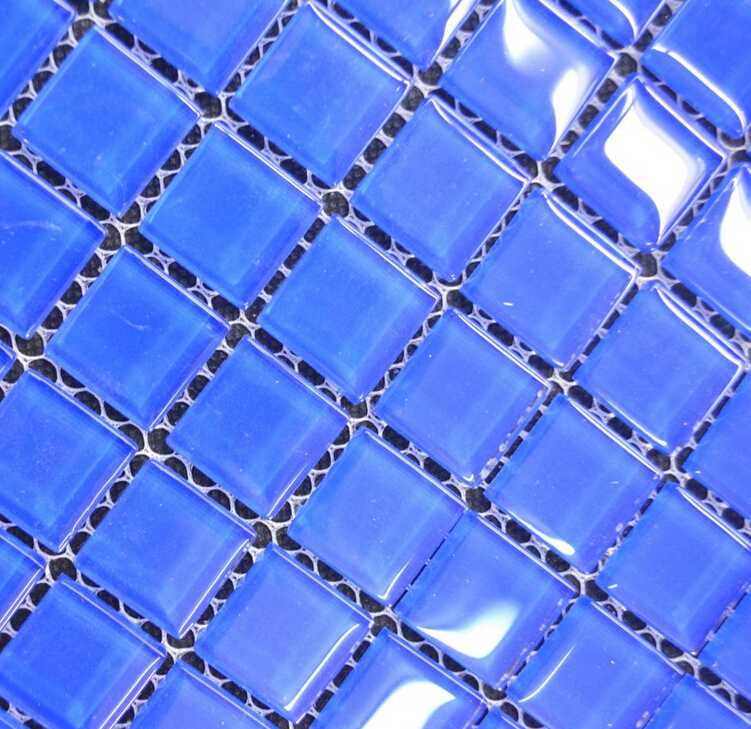 MB1605081 23*23mm Blue swimming pool crystal glass mosaic tiles Stocked glass mosaic