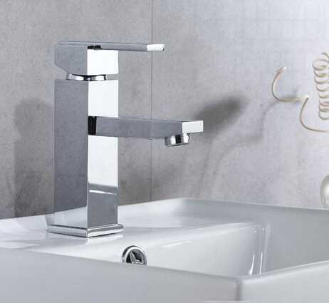 Contemporary hot sale brass chromed deck mounted Single hole face faucet square shape taps 