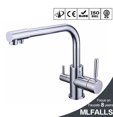 Modern wall mount kitchen faucet with dual handles pure water faucet deck mounted