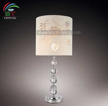 crystal table lamp crystal white color fabric shade table lamp 