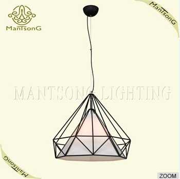 Hot sale classic geometry diamond shape wrought iron pendant lamp 