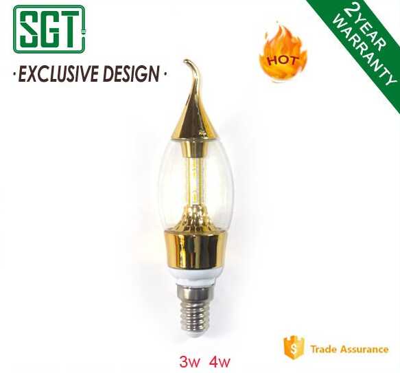 CE ROHS approved 360 degree E14 E27 110v 240v Dimmable led candle light 3w 5w 6w decorative tail light