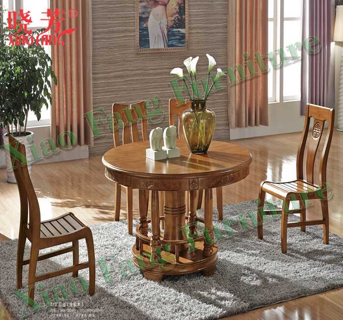 Latest Xiaofang hot selling newest solid wood furniture round marble-top table