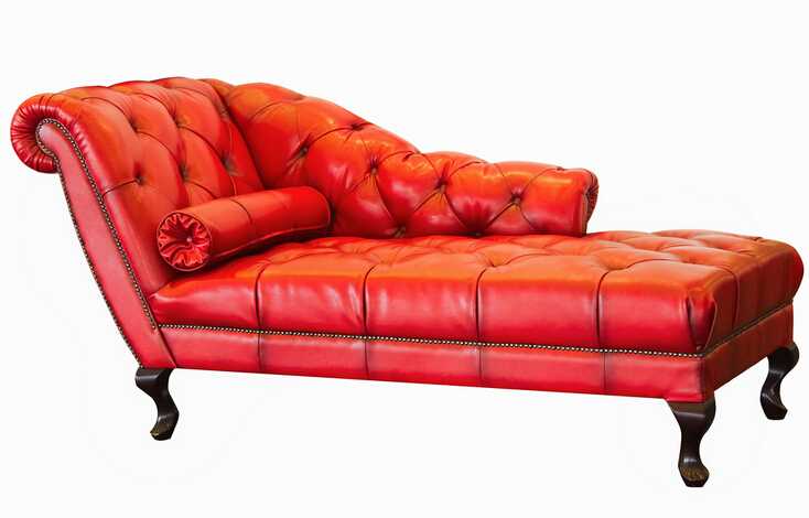 Hotel furniture red leather chaise lounge YS-CL26 