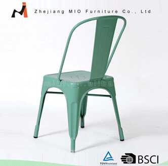 Powder coating metal chair with wood on top 