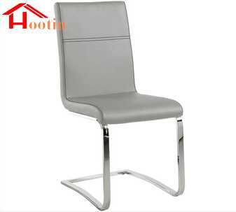 New Design Sliver PU Leather Metal Legs Outdoor Dining Chair 