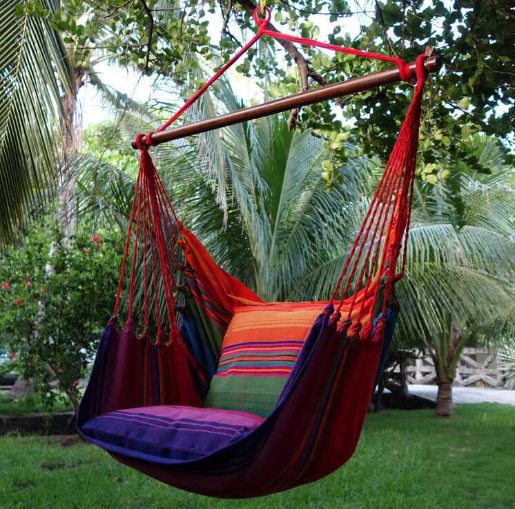 wholesale patio wooden stand swing with streak fabric