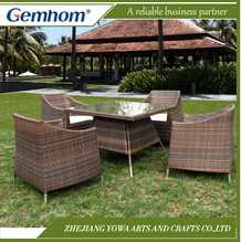 Gemhom 4 Seater Dining Set with Armchairs in Mixed Brown