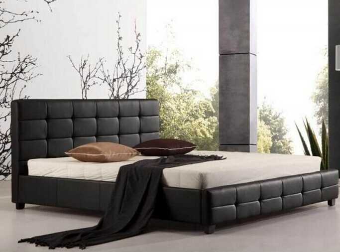 black pu leather bed 